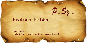 Pratsch Szidor névjegykártya